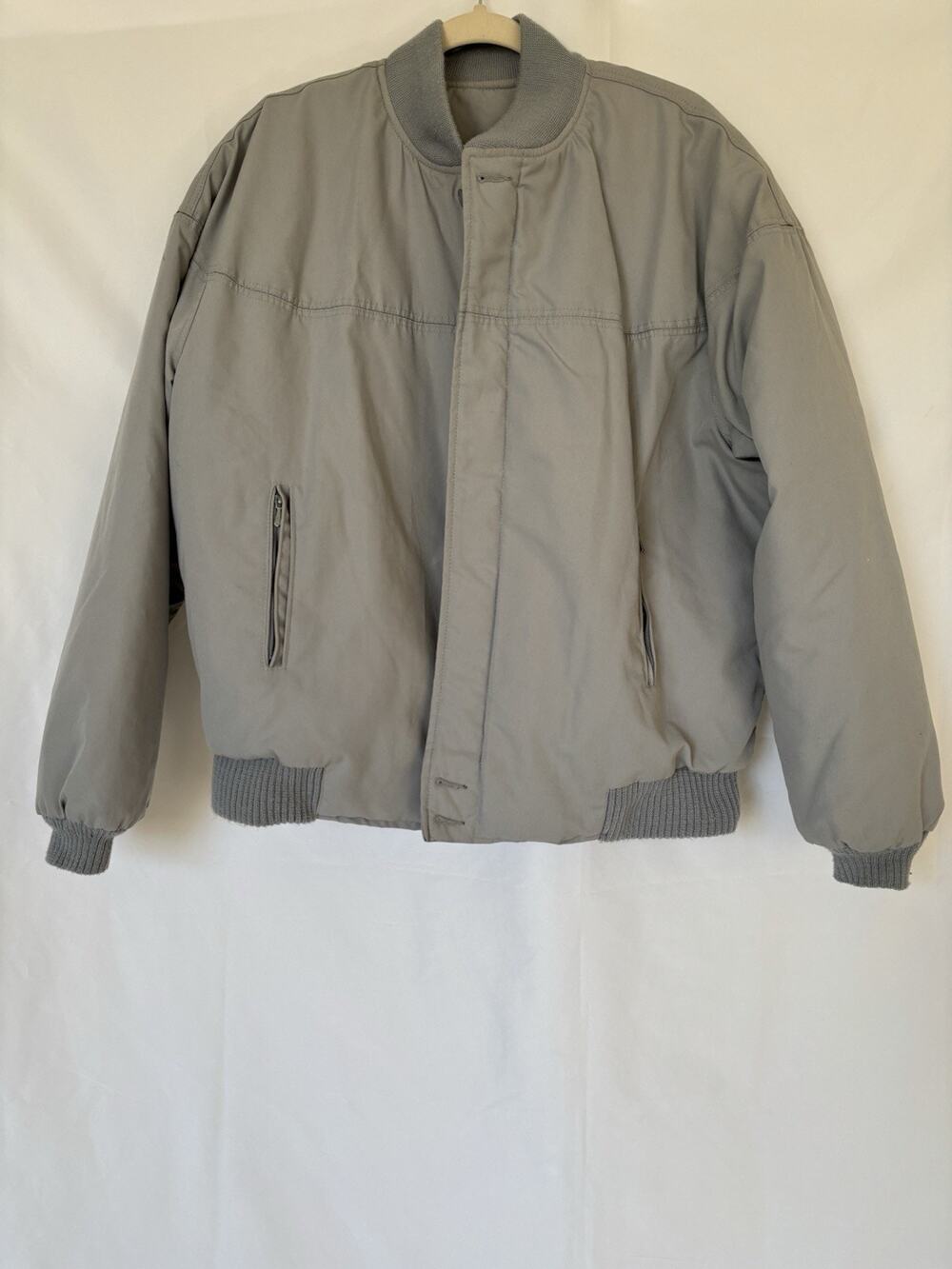 Vintage Original Catalina Varsity Grey Lined Bomber Jacket Quilted Men 44